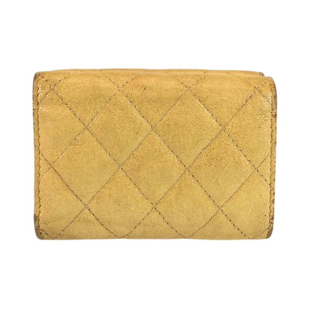 CHANEL Yellow Leather Logo Wallet - Picture 2 of 10